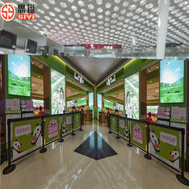 影院商场安全隔离排队护栏伸缩式可移动活动围栏一米线立柱栏杆