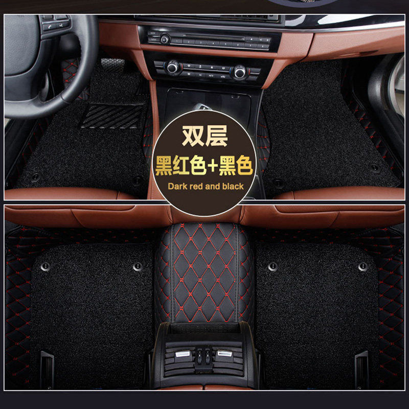 Universal Foot Pad – BMW for BMW MINI - black-red-black-silk-ring-double-layer-phone-pocket-note-car