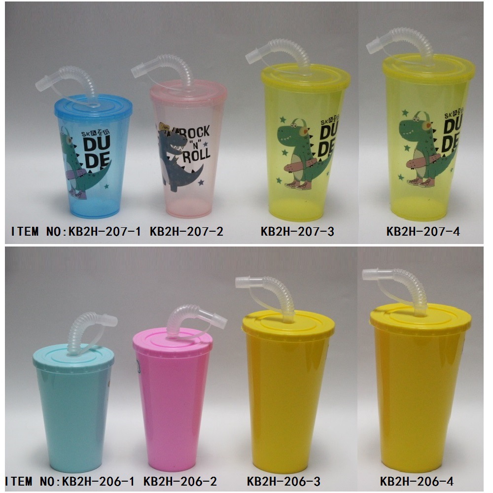 Export Products Colorful 650ml Straw Cup 550ml Beverage Cup 400ml Juice Cup Pp Milk Tea Cup