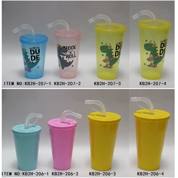 Export Products Colorful 650ml Straw Cup 550ml Beverage Cup 400ml Juice Cup Pp Milk Tea Cup