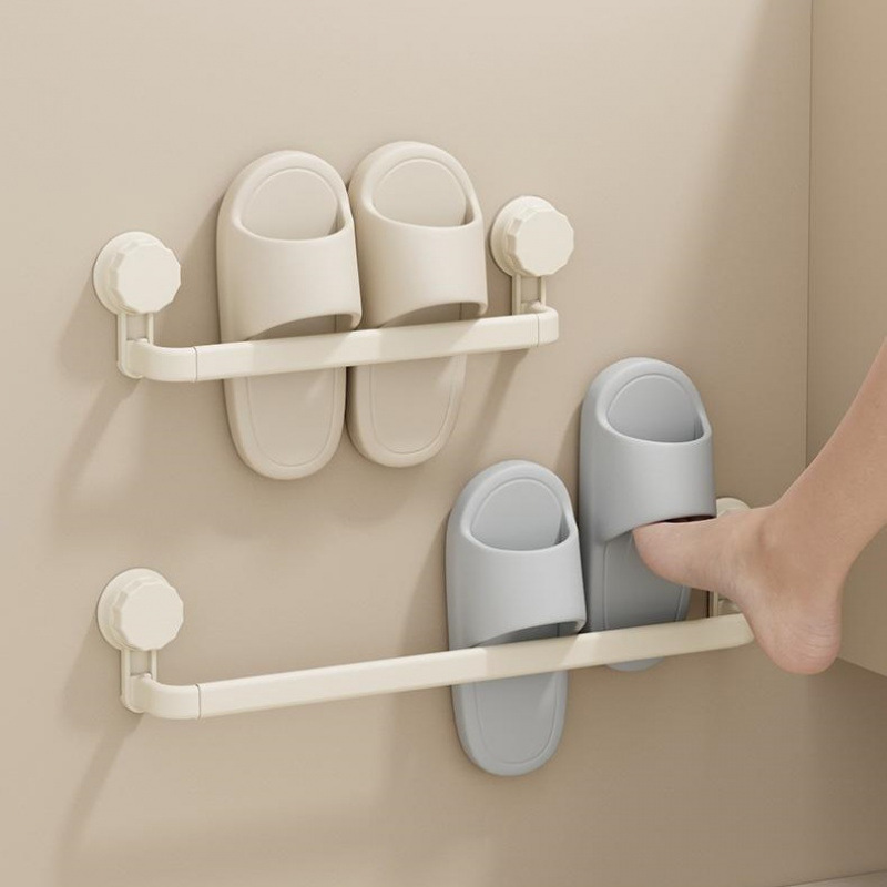 Soporte de zapatillas sin perforación, soporte de zapatos en la pared del baño, soporte de toallas de drenaje en la pared del baño