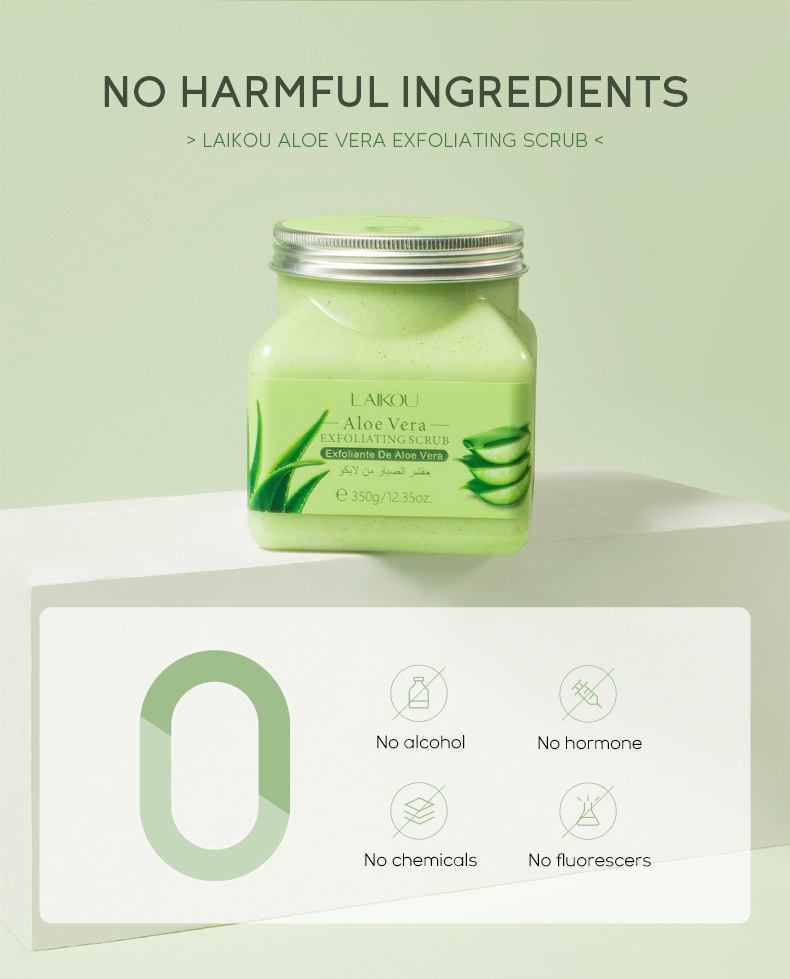 Laikou Aloe Vera Body Scrub 350g, a wholesale supplier of pore-cleansing and keratinizing skin care products undefined