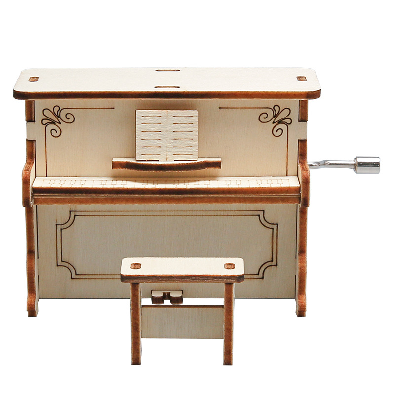 Caja de música de piano manual para niños, ciencia y tecnología para estudiantes primarios, material de caja de ocho tonos hecha a mano, juguetes experimentales científicos DIY