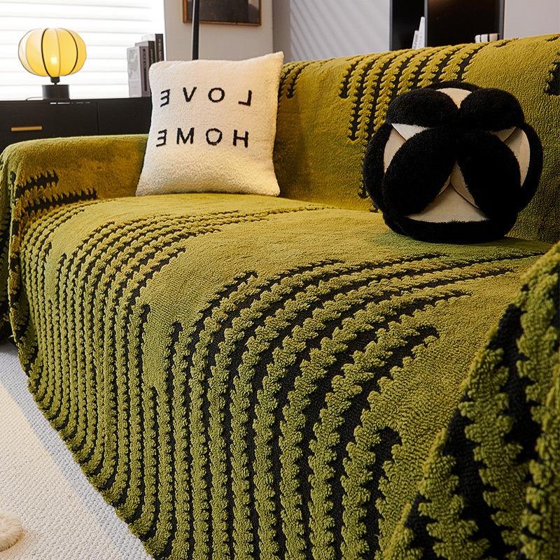 Otoño y invierno de peluche sofá cubierta 2024 nuevo estilo de sala de estar lujoso sofá cubierta de alta calidad todo incluido antideslizante