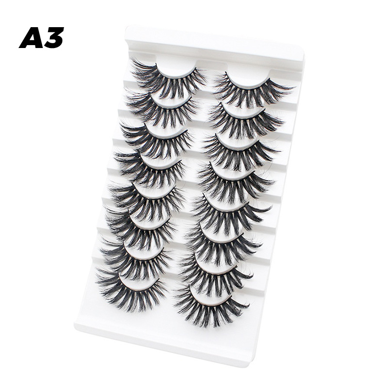 DINGSEN fuente transfronteriza fábrica pestañas falsas 8 pares de pestañas naturales gruesas de gran volumen LOGO