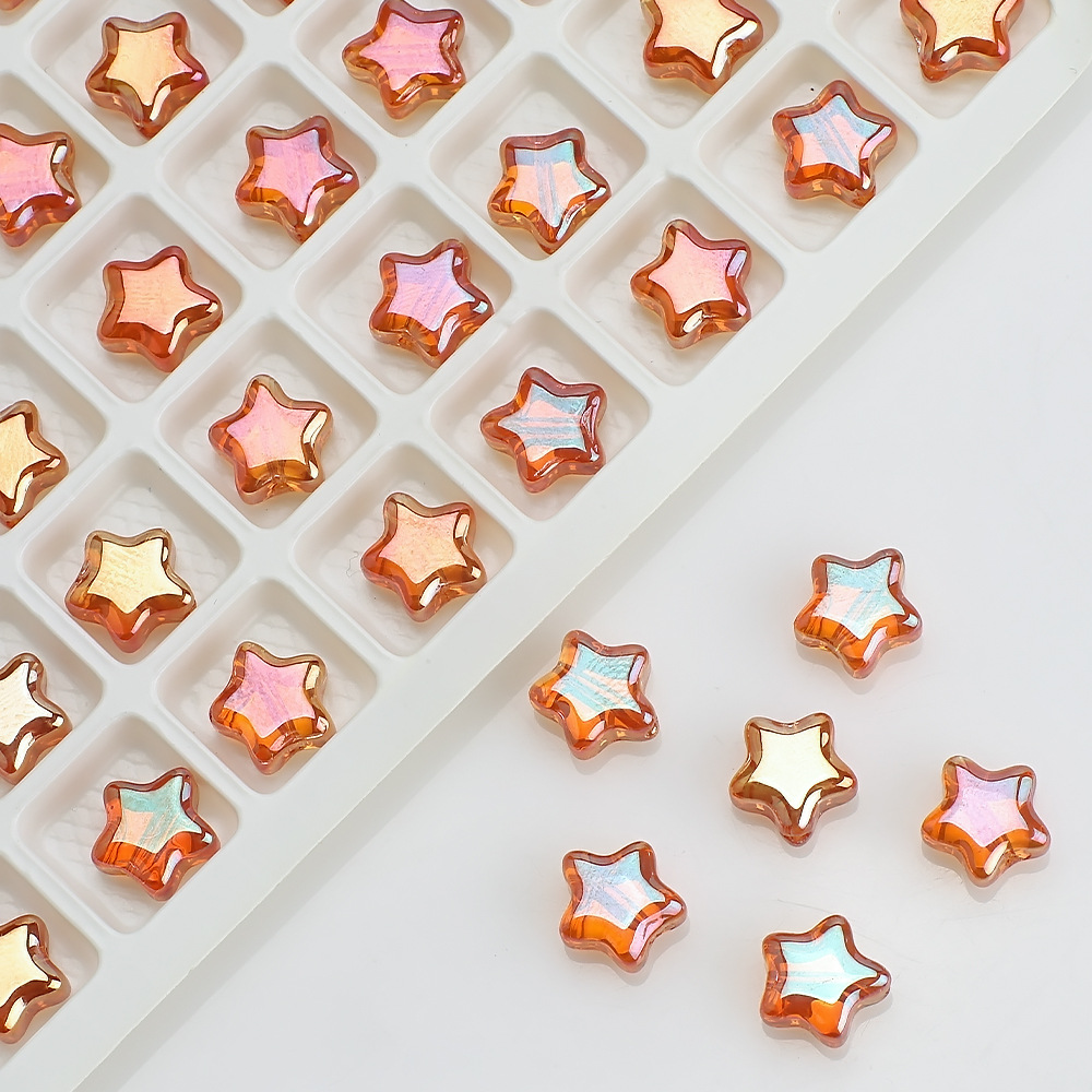 100 PCS/Package Diameter 8mm Hole 1~1.9mm Glass Star Beads display picture 12