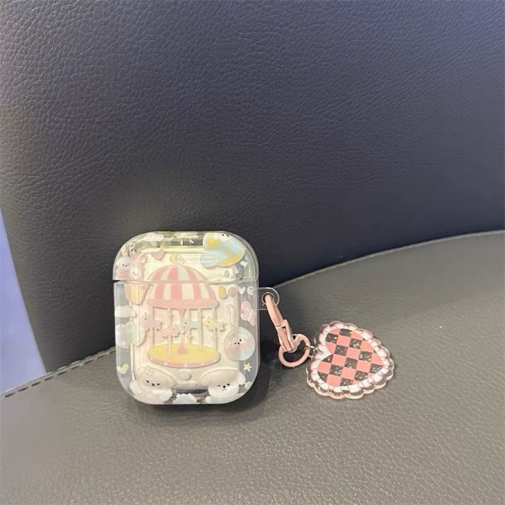 Carrusel de corazón de una niña para AirPodPro3 Apple estuche Bluetooth AirPods4 estuche de auriculares 2 generación image 2