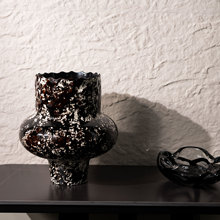 新中式树脂手绘花纹花器花瓶创意摆件桌面玄关装饰品样板间民宿