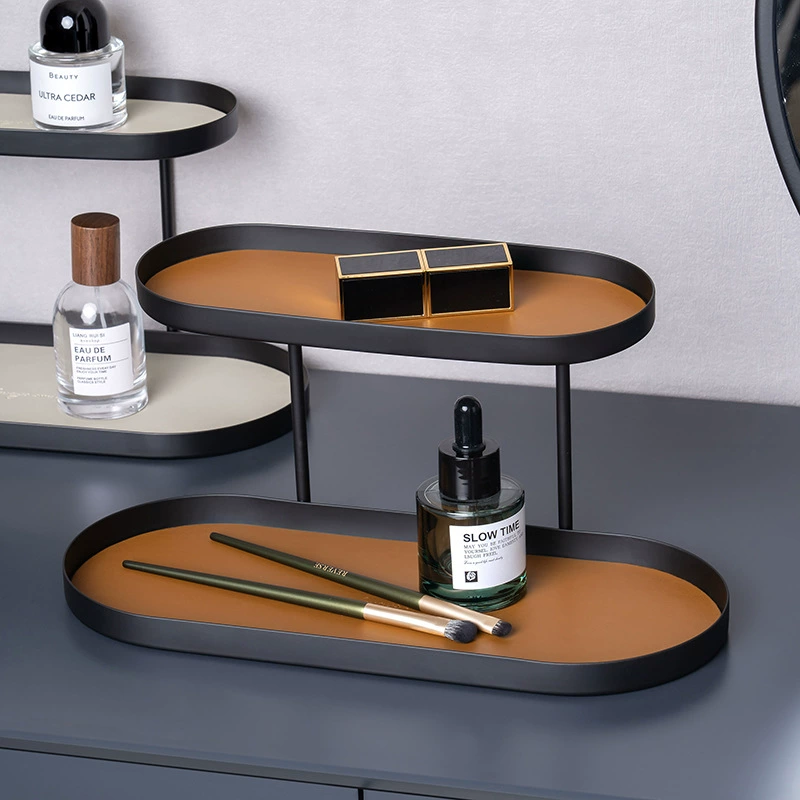 Скандинавский кованый кожаный двухслойный держатель для хранения крыльца косметический парфюмерный держатель столешница для хранения отделочный держатель