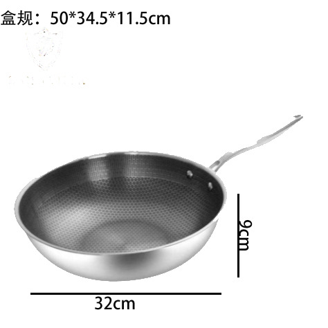 Sartén Wok Antiadherente 32 cm de Acero Inoxidable 430 para Cocina image 7