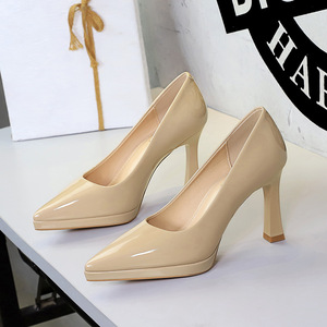1108 European and American style waterproof platform, super high heels, sexy banquet, one foot stomping, thick heels, no