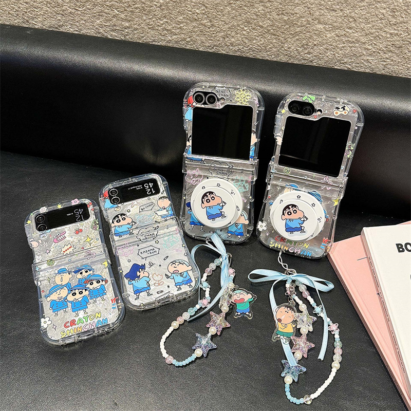 Cute cartoon magnetic suction small waist folding mobile phone case for Galaxy zflip3/4/5/6 generation new