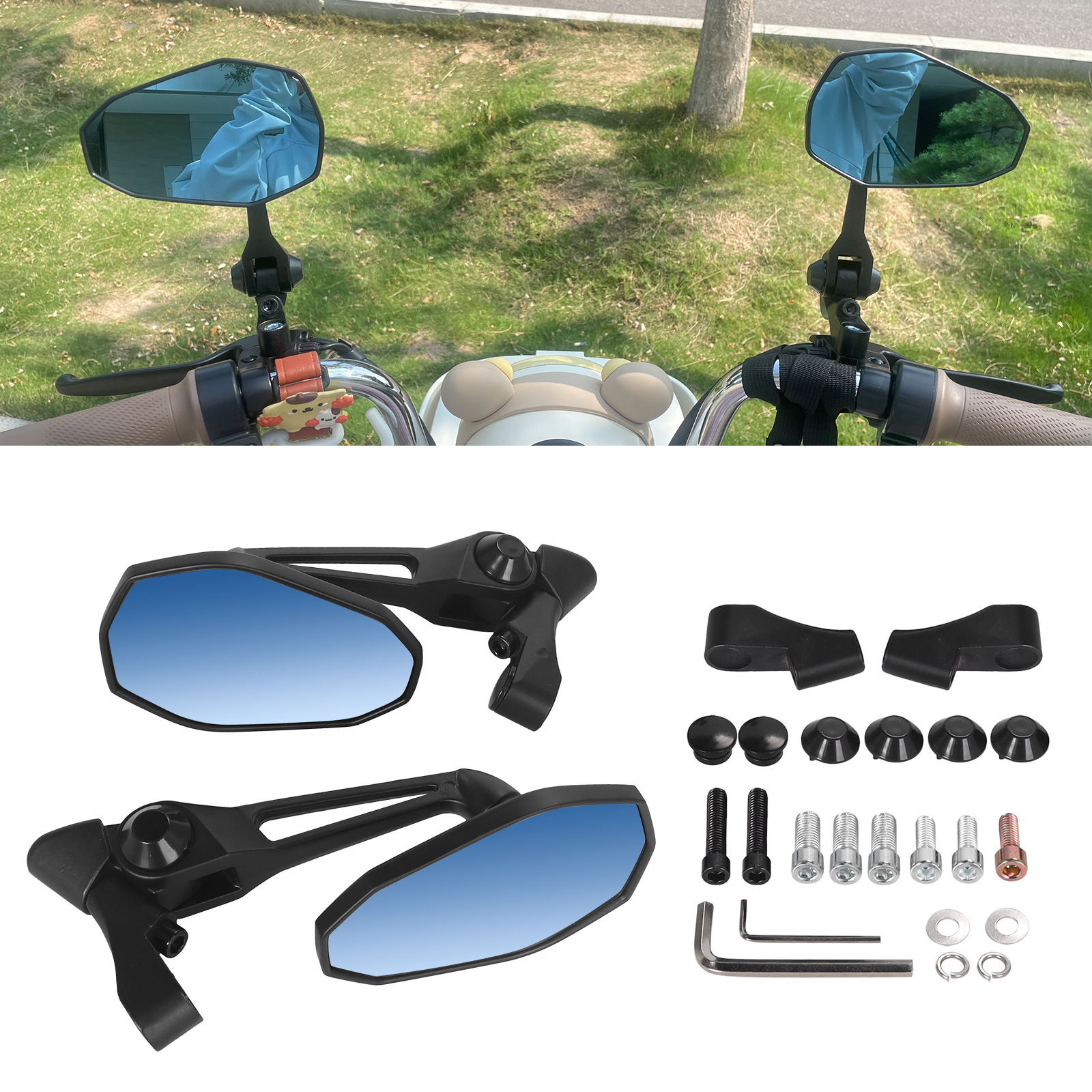 Modified Cross-Border Motorcycle Rearview Mirror with Wide Field of View and Clear Reflection Aos6 High-Definition Modified Electric Vehicle Rearview Mirror