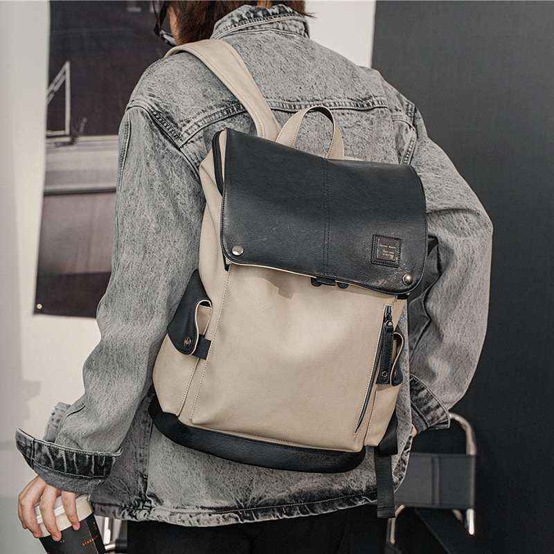 Men's Fashion Backpack Trendy Leisure Travel School Bag For Young Students Computer Pack_voghion.com