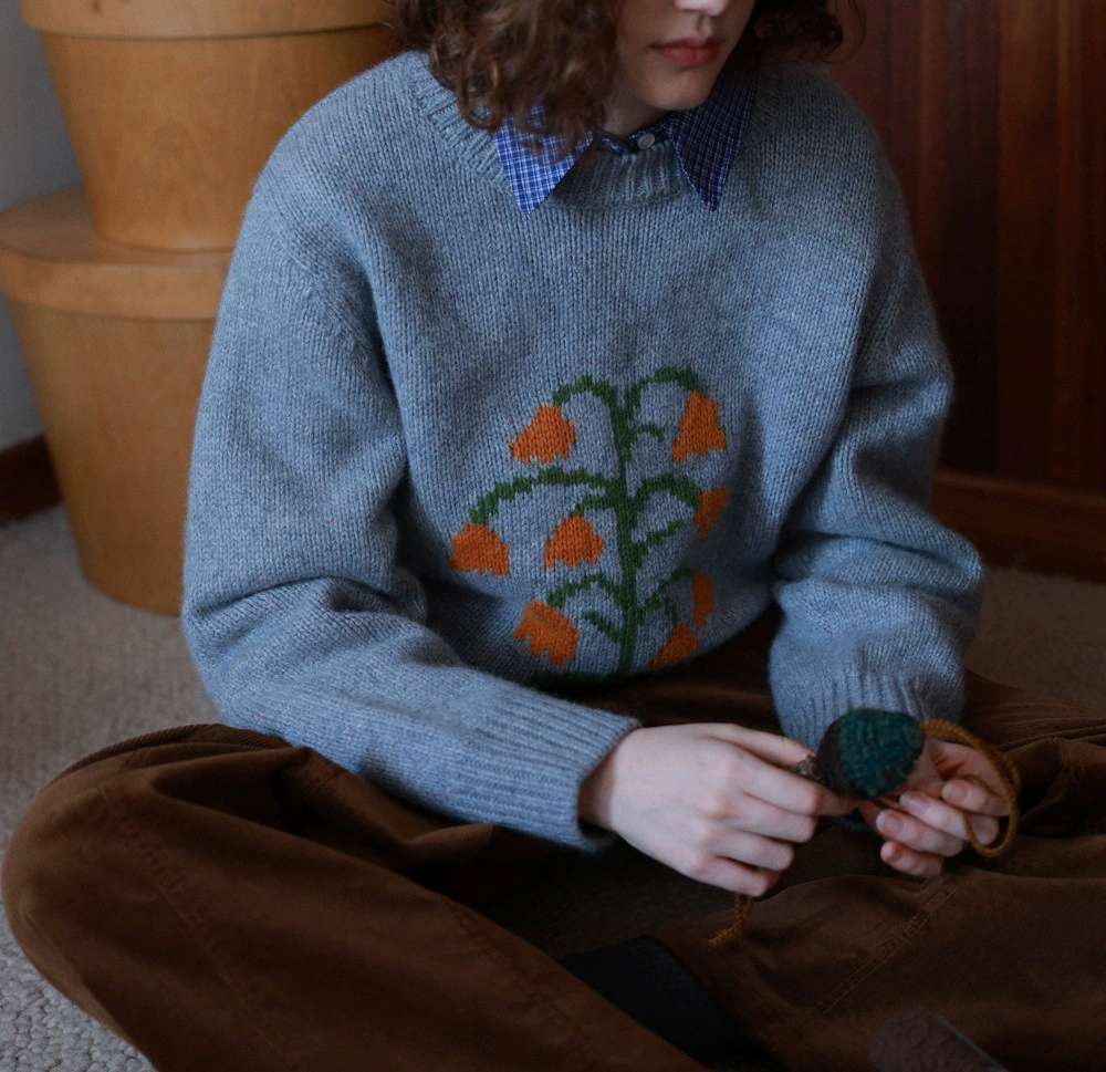 Эта вещь тяжелая! Meru Nu и Ракоун Pullite Blossom Plurry двухцветный свитер из пряжи Kilele Knit