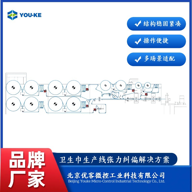 福建佛山优客卫生巾纸尿裤湿纸巾生产线设备张力纠偏改造升级方案