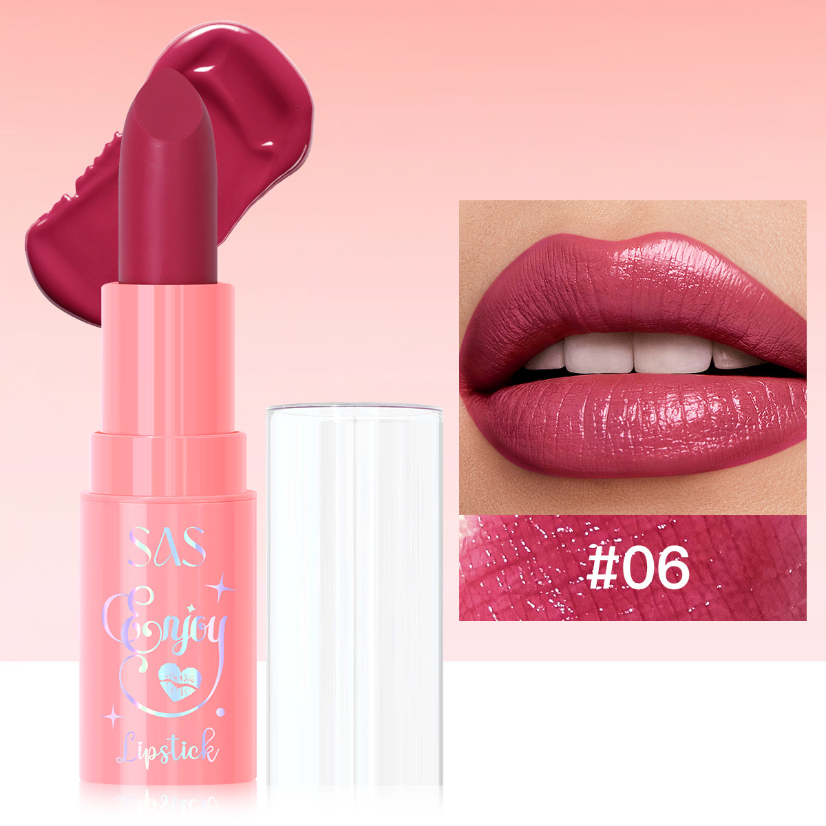 USHAS Bálsamo labial de punto transfronterizo europeo y americano Taza impermeable y antiadherente Bálsamo labial hidratante de larga duración SAC165 image 12