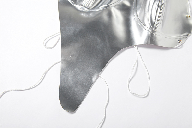 Title 12, Womens Faux Leather Slim Fit Hollow Backless L...