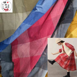 现货供应全棉格子睡裙衣时装家居服裤子吊带童装娃娃色织夏季面料