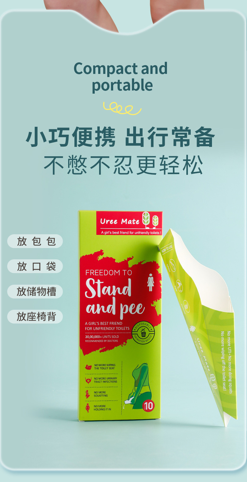 Disposable Female Urinal, Paper Urine Cup for Elderly, Pregnant Women, Patients, Foldable Urination Device, No Need to Squat