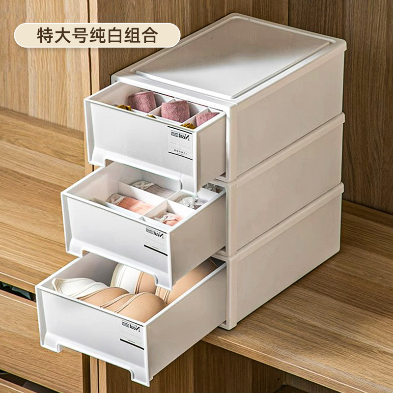 ヨーロッパスタイルの分割下着収納ボックス厚みのある引き出しタイプの下着と靴下の収納組み合わせ寝室の衣類引き出し|undefined