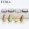 Retro stone inlay, zirconium, rainbow ring with stone, wedding ring suitable for men and women, European style, wholesale