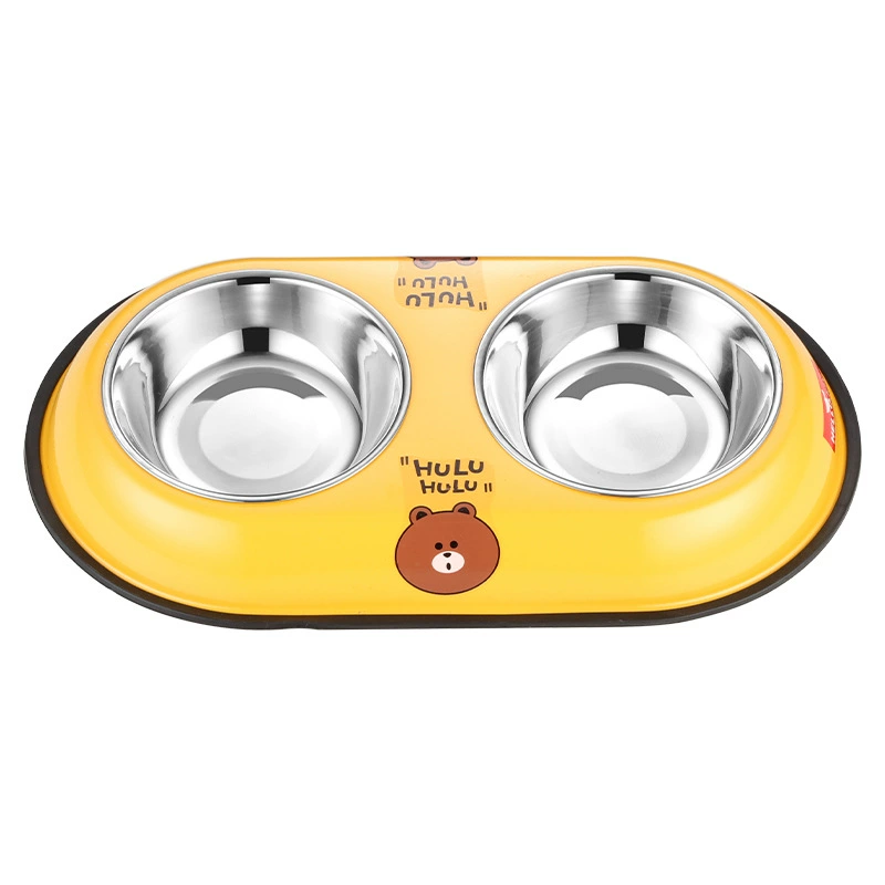 Amazon Горячая миска для домашних животных миска для собак из нержавеющей стали кошачья миска двойная миска устройство для питья домашних животных кошачий таз для собак зоотовары
