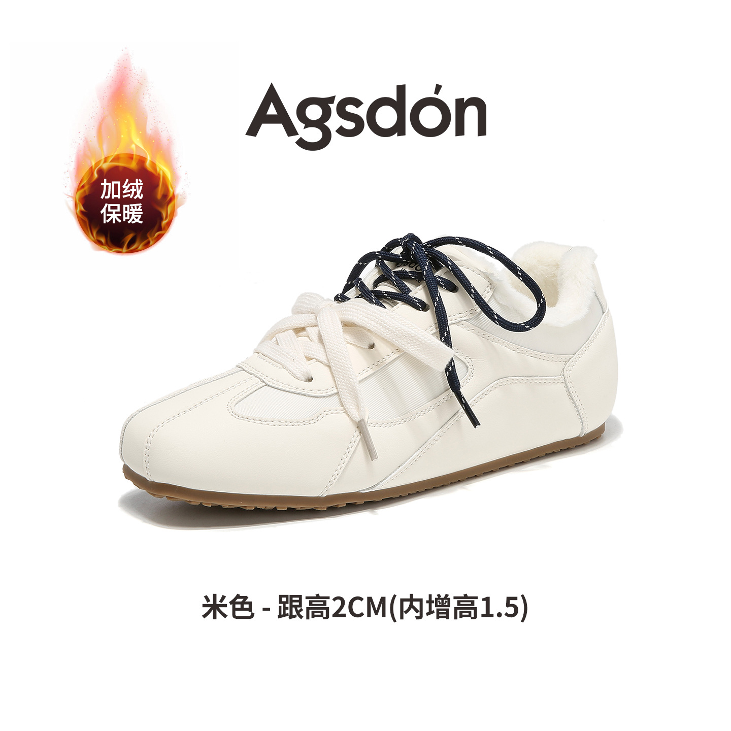 Calzado Deportivo Augusden para Mujer, Selección Cuidadosa, Estilo Otoño-Invierno 2025, Zapatillas Blancas Casuales con Forro de Felpa