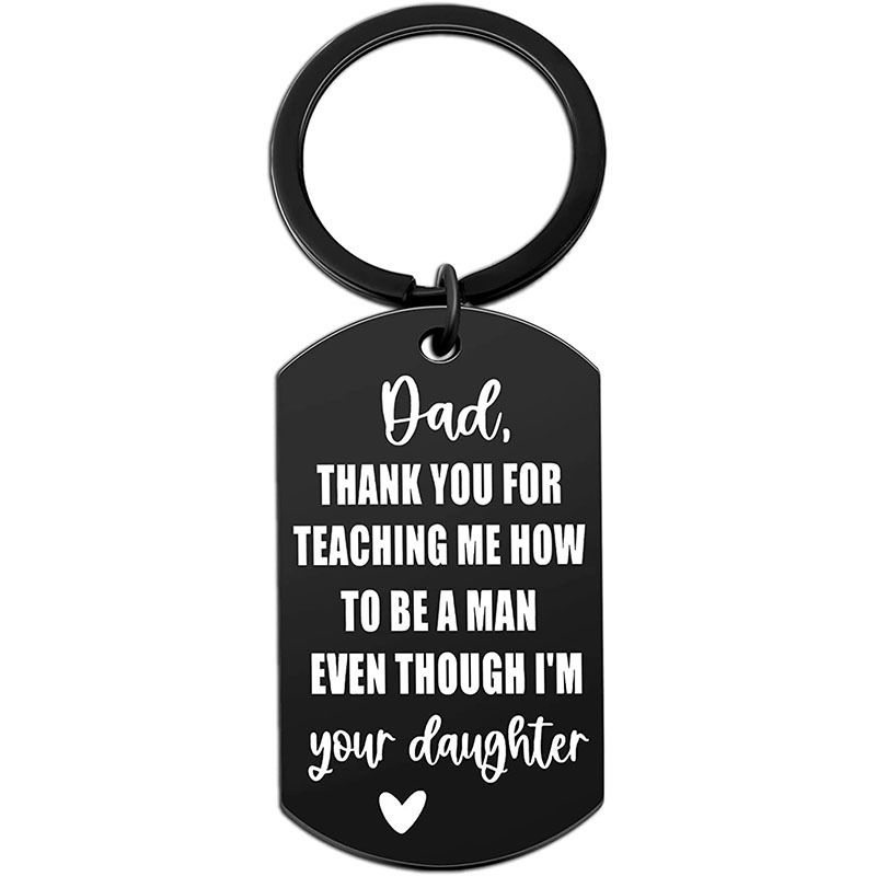 New stainless steel keychain Thank you dad gift Father's Day birthday Christmas small gift for men