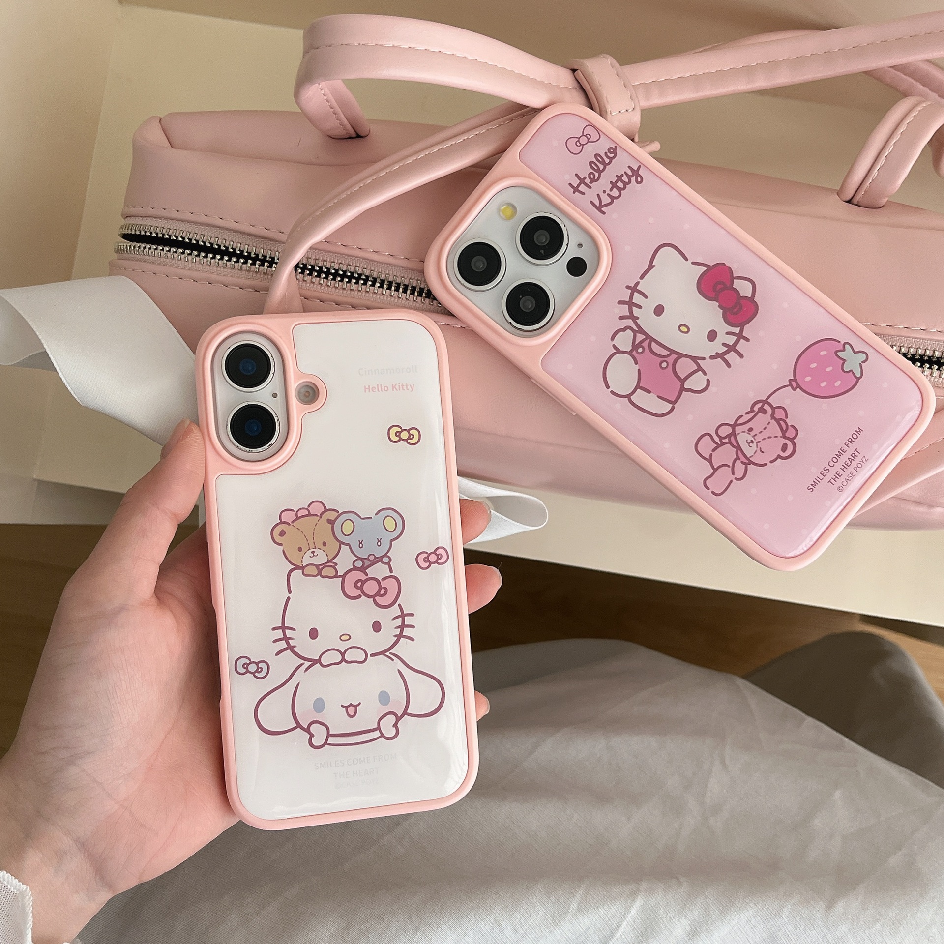 Divertido gato KT lindo de dibujos animados para Apple 16ProMax funda para teléfono móvil 15Pro nuevo 14/13 simple 15PM