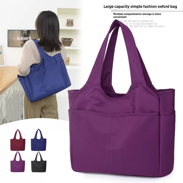 2026 New Style Fluffy Cotton Padded Large Capacity Tote Commuter Gym Bag Shoulder Bag Fashionable Casual Handbag