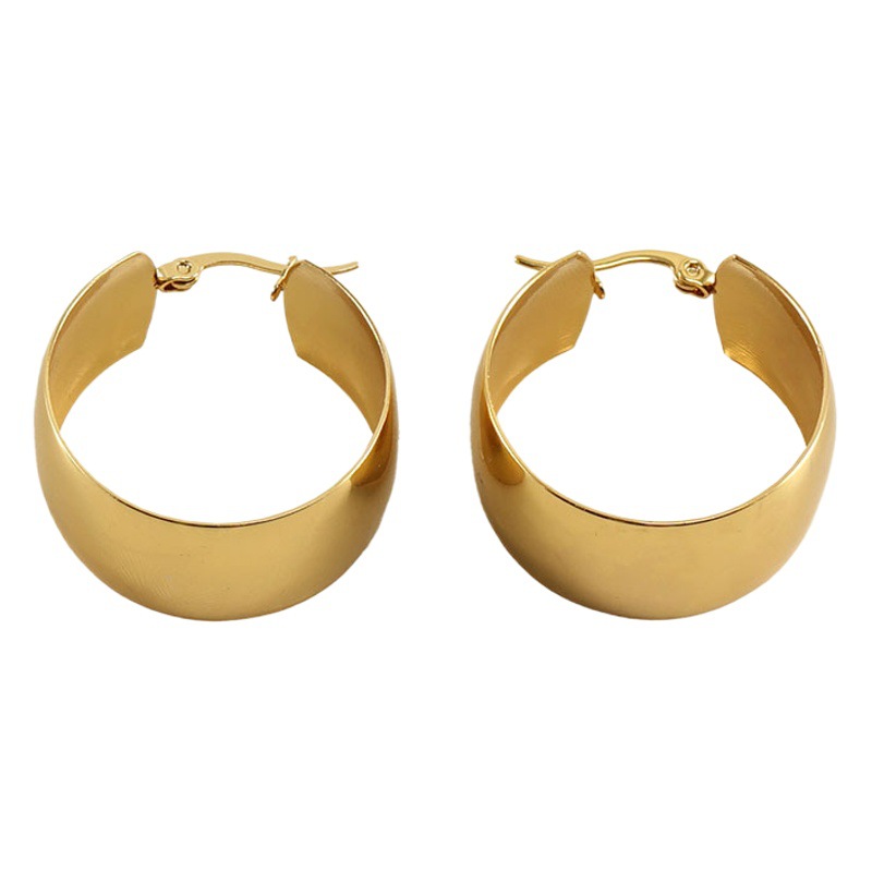 Pendientes de metal de alta calidad de acero inoxidable transfronterizo pendientes de diseño de nicho femenino pendientes de anillo retro europeo y americano pendientes