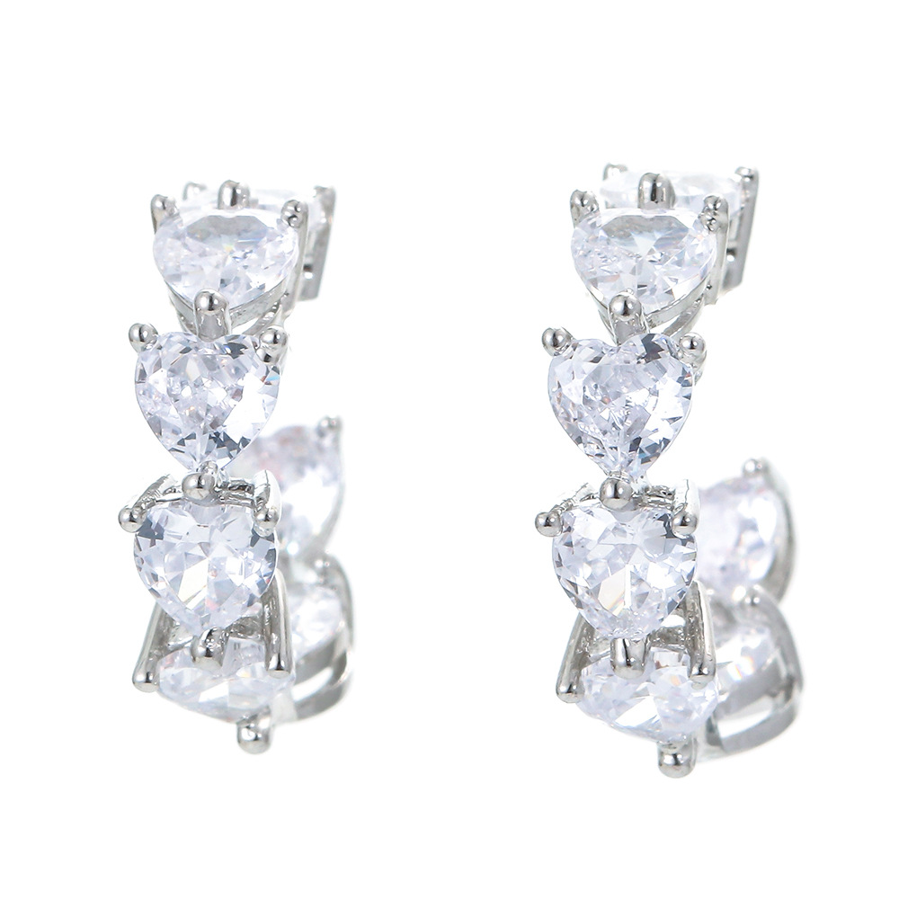 Geometric Pattern Unisex Gender Geometric Plating Metal Zircon Copper Earrings