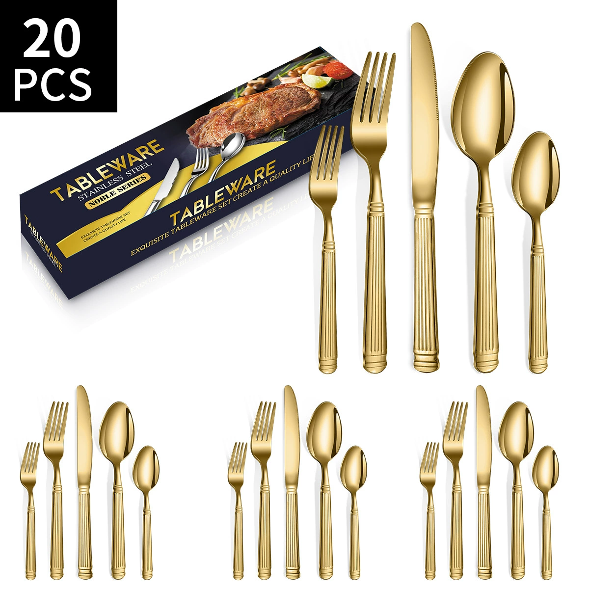 (Cross-border trading), tableware stainless steel, set, Amazon