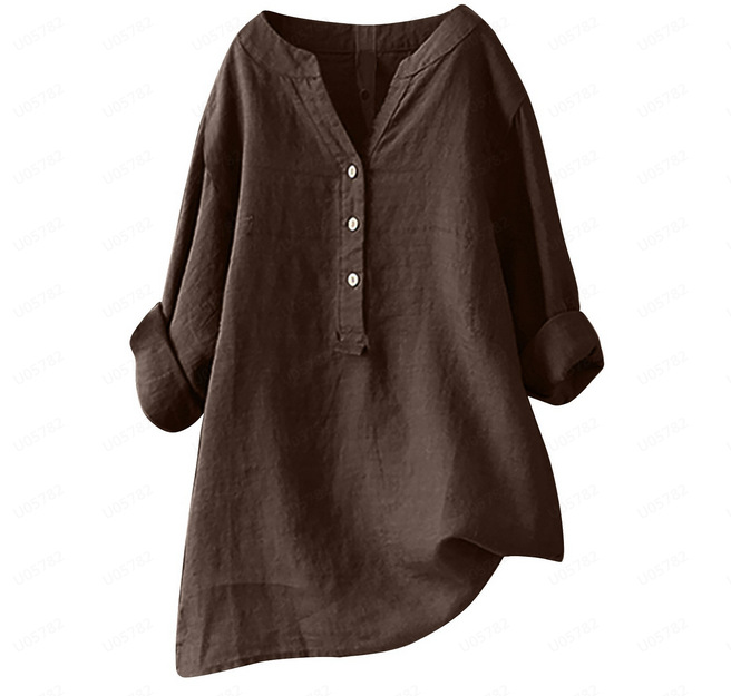 Women's Blouse Long Sleeve Blouses Button Simple Style Solid Color display picture 8