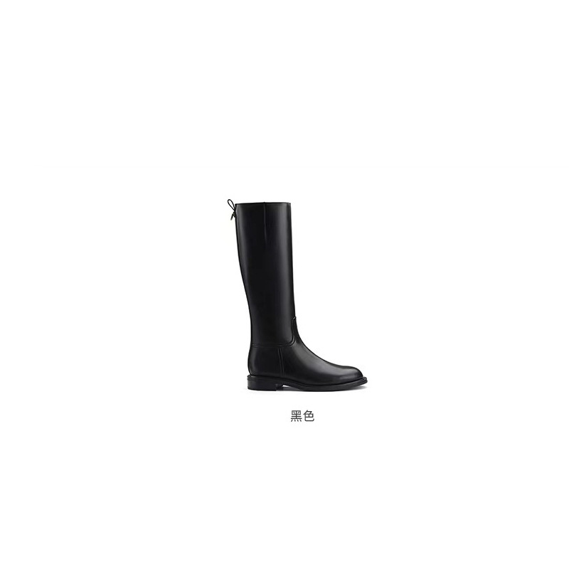 Uva mamá otoño e invierno nuevo europeo y americano simple punta redonda tacón grueso cremallera lateral moda botas altas mujeres Caballero botas