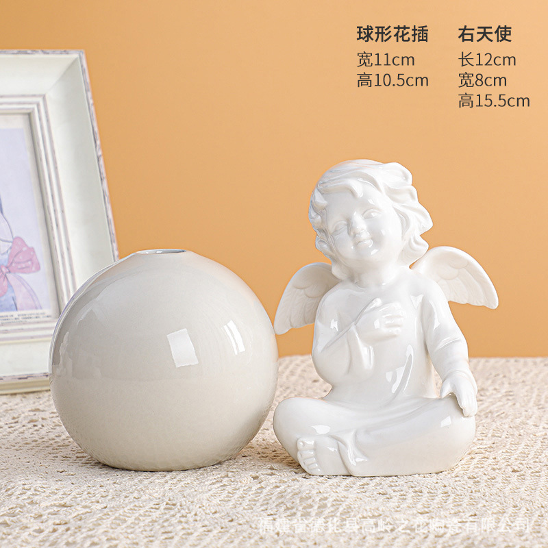 볼 타입 꽃병 + 오른쪽 천사