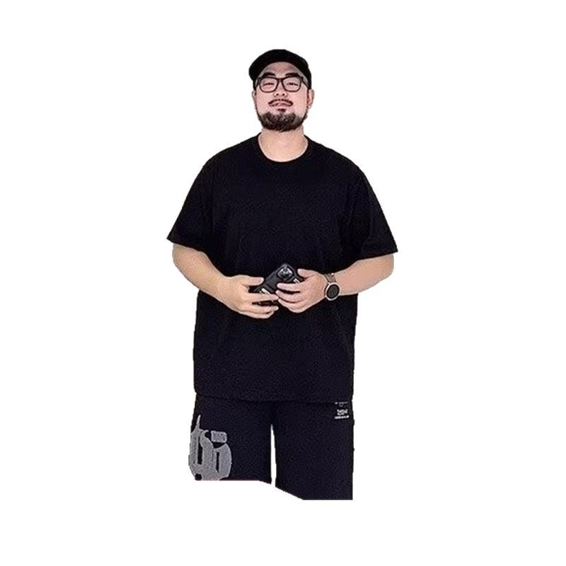 純綿の白いtシャツの半袖の男性のファッションの夏のデブのゆったりしている大きいサイズの簡単な百合の半分の袖のtシャツの上着