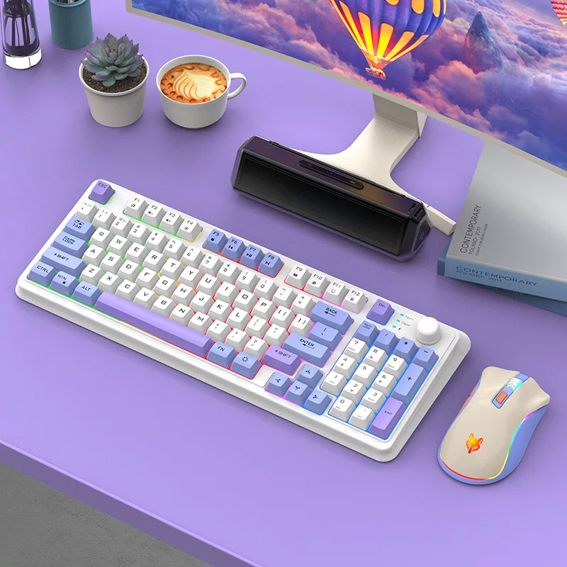 Механическая игровая клавиатура K94, Bluetooth и проводная, RGB подсветка, мультицветные варианты