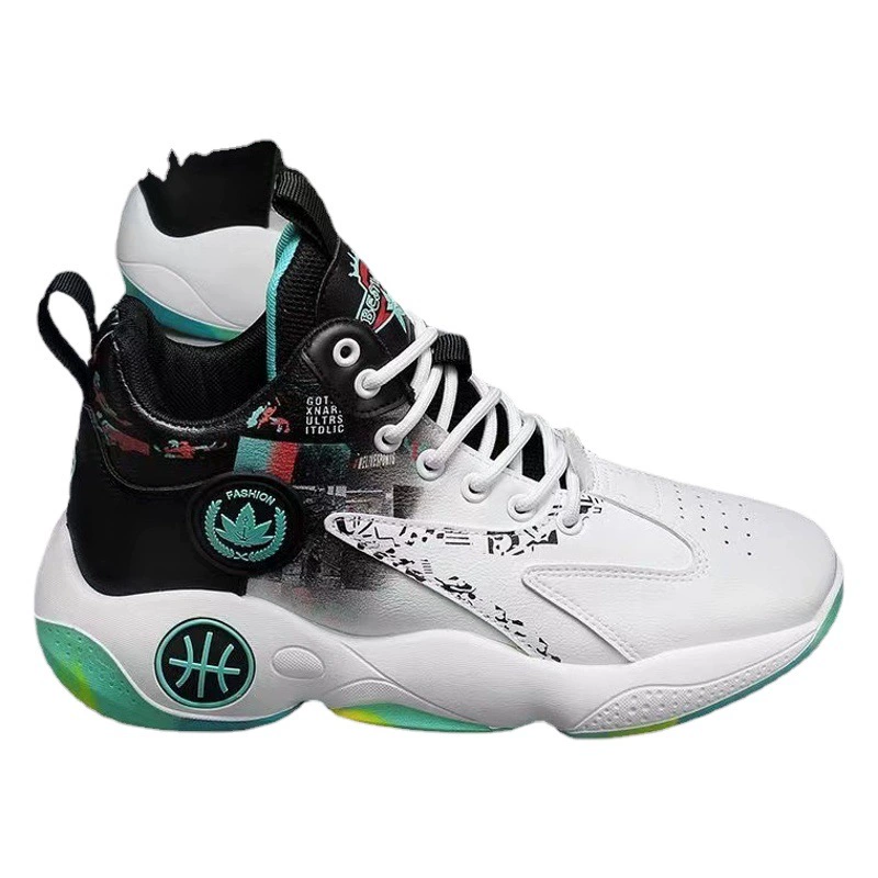 Высокая баскетбольная обувь мужская 2025 новая толстая подошва увеличена студенческая спортивная обувь дышащая нескользящая обувь мужская трансграничная внешняя торговля