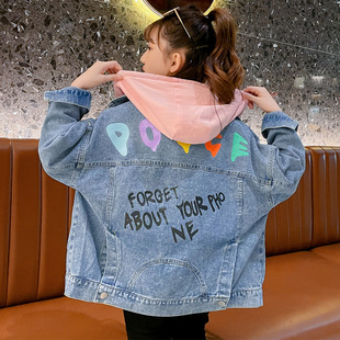 Girls' Denim Jacket Autumn 2023 New Girls' Big Boys' Top Little Girls' Spring and Autumn Children's Autumn Children's Top