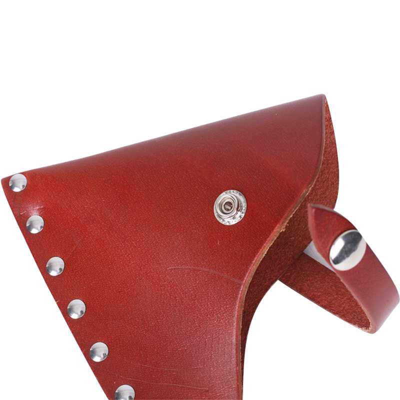 Venta Directa hacha cubierta de cuero de vaca hacha cubierta protectora hacha portátil herramienta cintura bolsa simple hacha vaina al por mayor