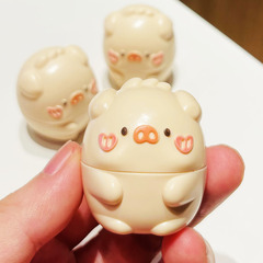 かわいい豚潤唇膏無色蜜桃味学生無色打底唇膏補水保湿唇女