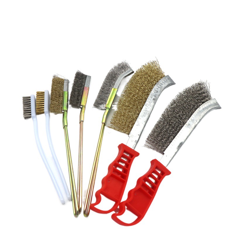 Al por mayor cepillo de alambre industrial alambre de cobre cuchillo de acero inoxidable cepillo barbacoa horno óxido cepillo de limpieza mango largo cepillo de alambre cepillo de acero