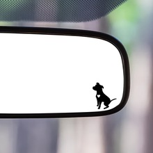 2件对装汽车贴纸迷你创意比特犬车贴玻璃贴驾驶倒车后视镜装饰贴