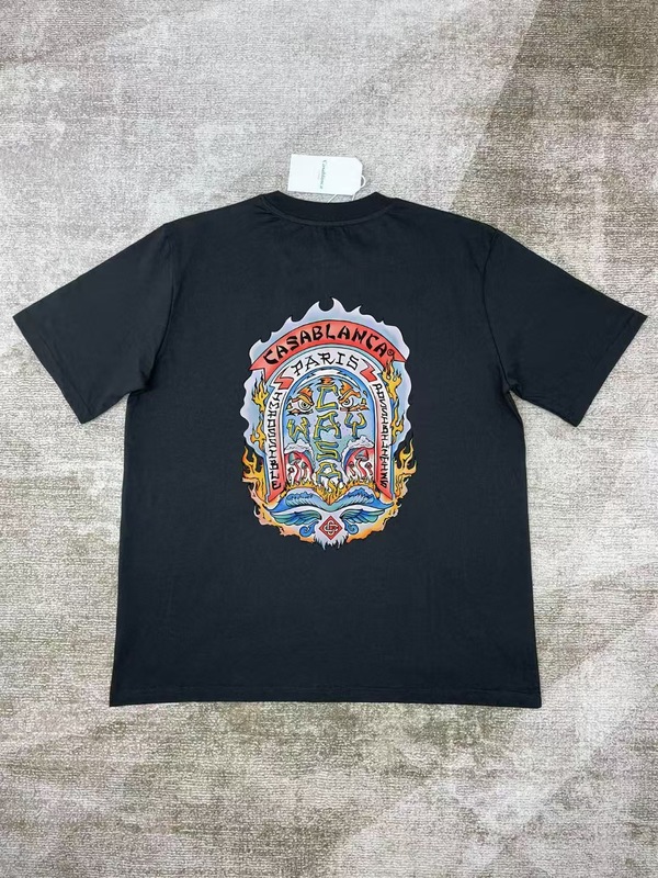 【260g】カサブランカプリント トレンド個性柄 メンズ レディース ゆったり半袖Tシャツ|undefined