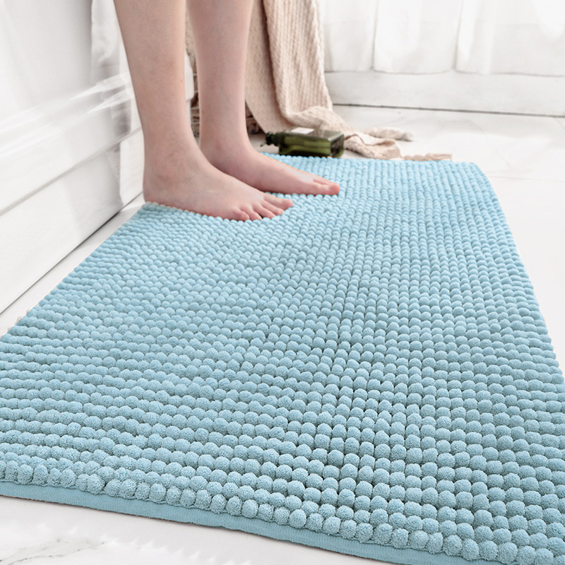 Alfombrilla de pie Alfombrilla de piso para baño Alfombrilla antideslizante gruesa de chenilla de baño simple transfronterizo, puerta del dormitorio, absorción de agua y resistencia a la suciedad