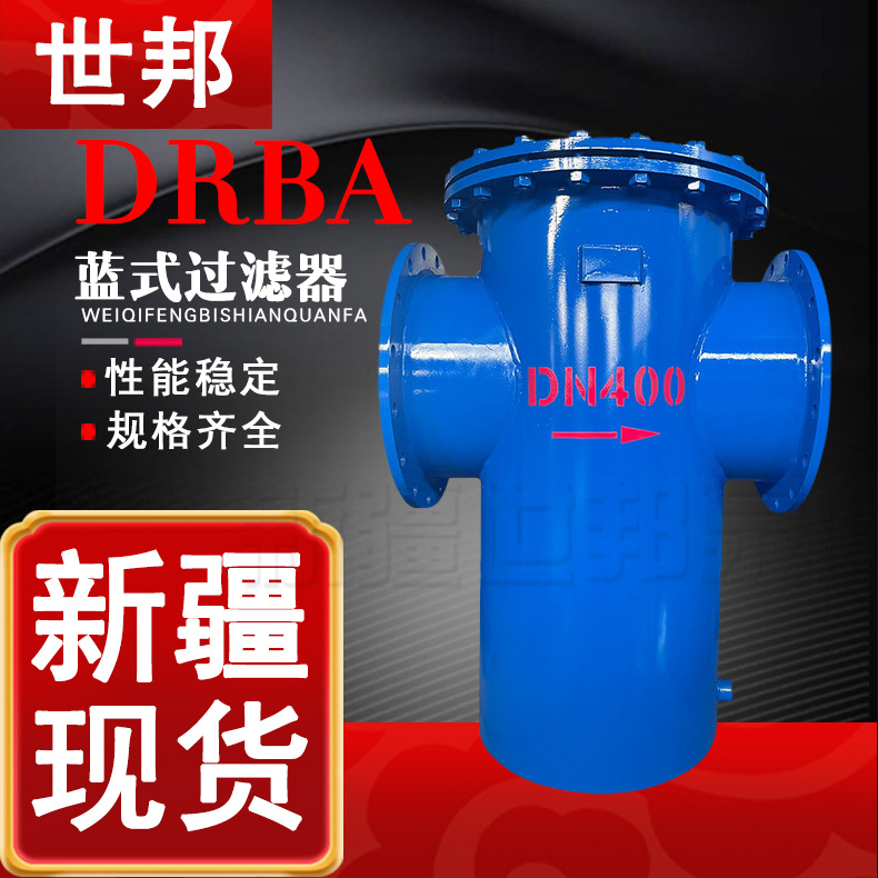 蓝式过滤器世邦DRBA-16立式除污器 法兰水处理除污毛发 新疆发货