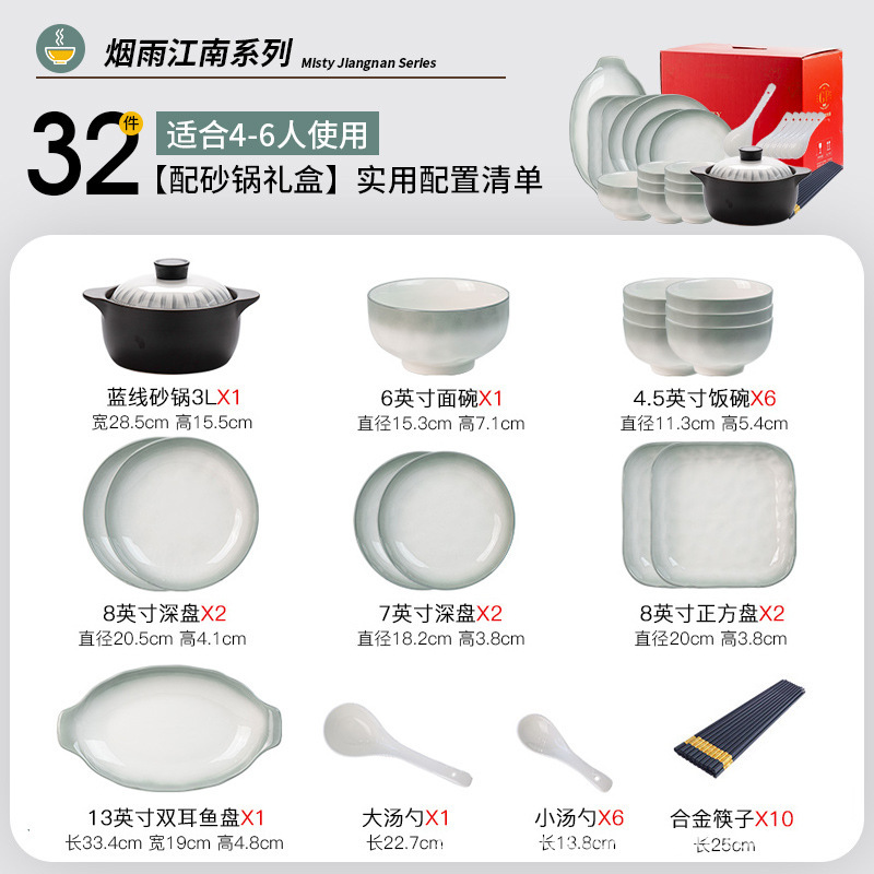 食器セット家庭用 2025 新しい食器ボウル箸プレート景徳鎮セラミックボウル新築祝い結婚式のボウルと食器|undefined
