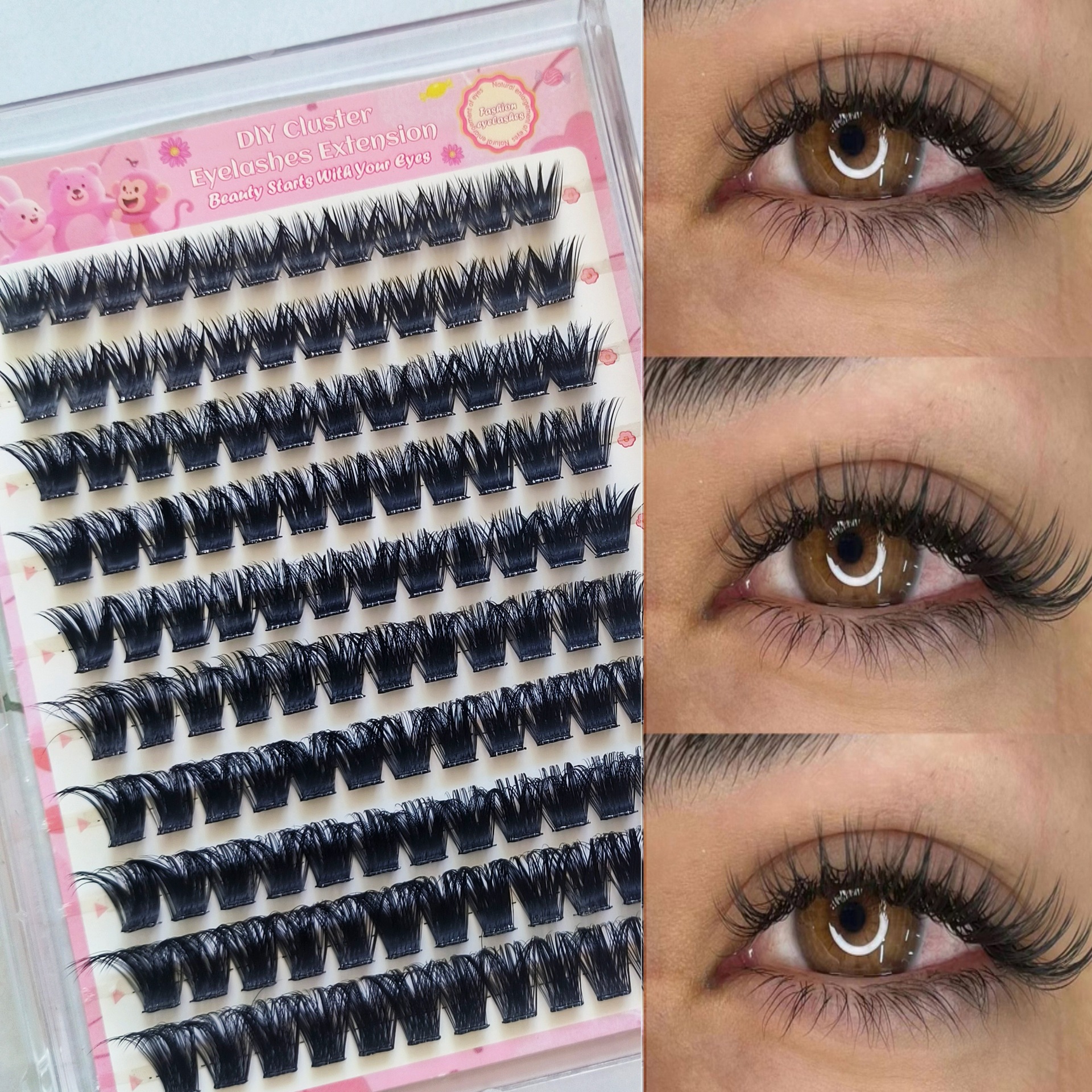 Las pestañas falsas transfronterizas 30 - 100D densas mezcladas europeas y estadounidenses autoinjerto de pestañas libro de pestañas falsas Amazon